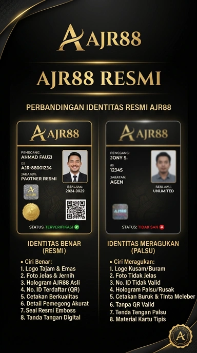Tampilan kanal resmi ajr88