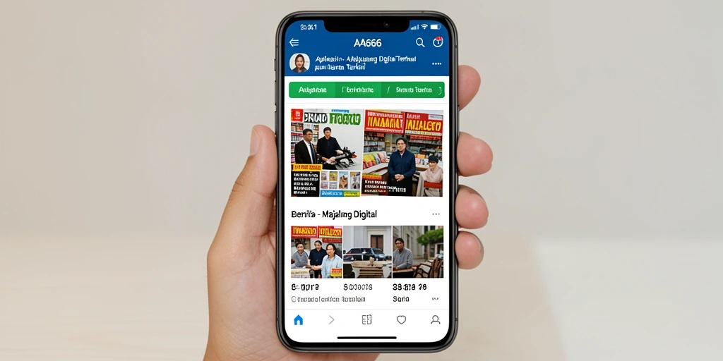 Tampilan antarmuka pengguna aplikasi Majalah Digital AA666.