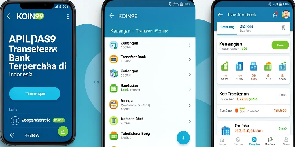 Tampilan antarmuka pengguna aplikasi Transfer Bank KOIN99 yang sederhana.