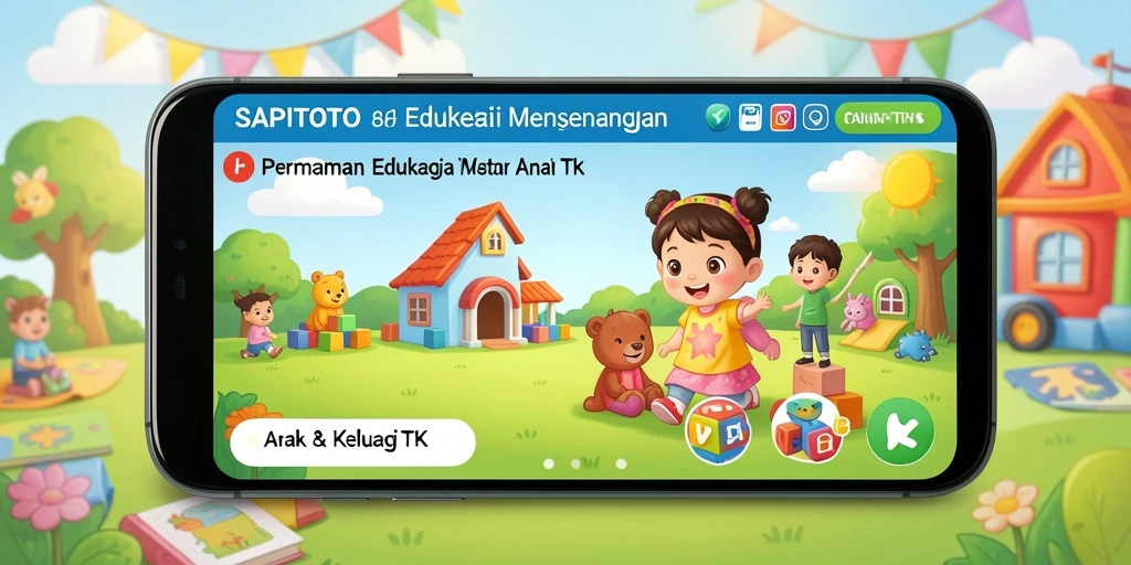 Tampilan antarmuka SAPITOTO yang ceria dan interaktif untuk anak-anak.