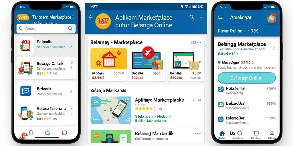 Tampilan antarmuka V87 yang user-friendly untuk belanja online.