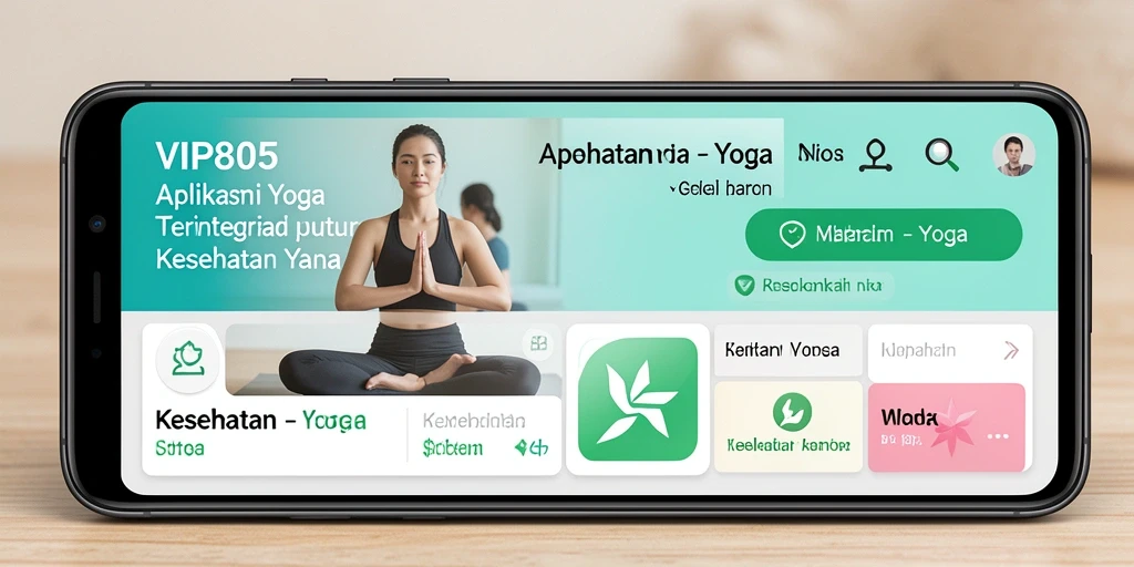 Tampilan antarmuka VIP805 saat sesi Yoga dengan panduan visual yang jelas.